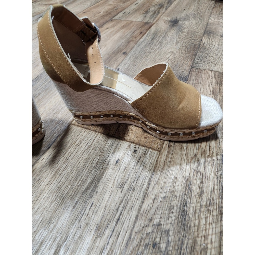 Dolce Vita Women Tan Brown Espadrille Wedge Sandals Studded Ankle Strap Sz 10 M - Picture 4 of 16